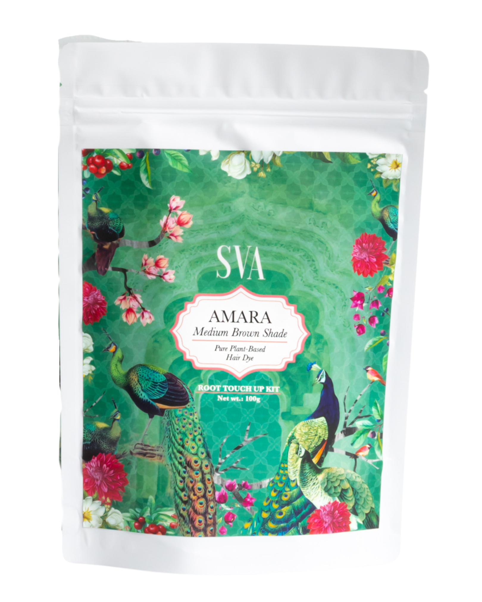 SVA Amara medium brown shade root touch-up kit 100g natural plant-based hair dye Singapore
