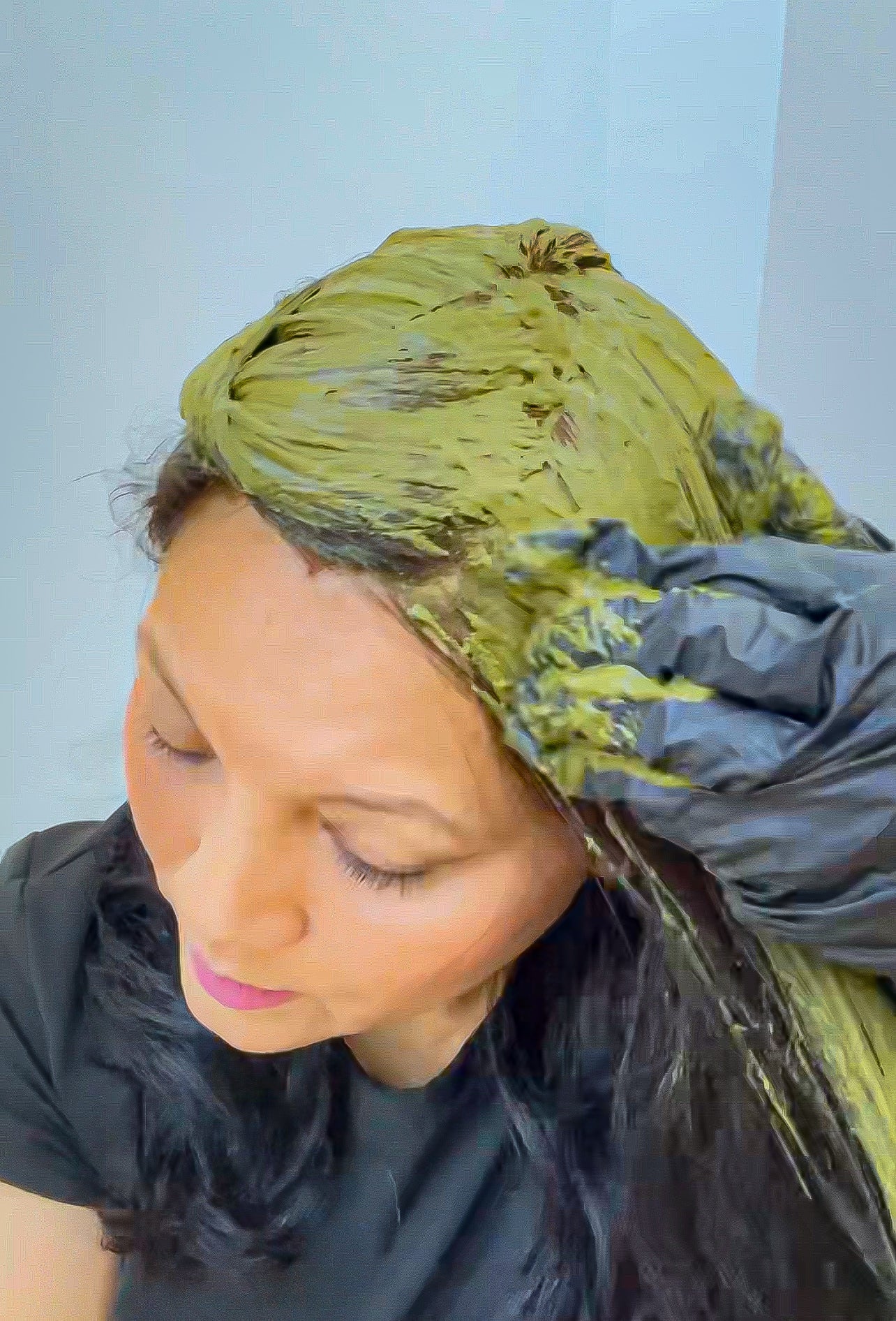 Application of plant based hair dye natural brown colour SVA Singapore