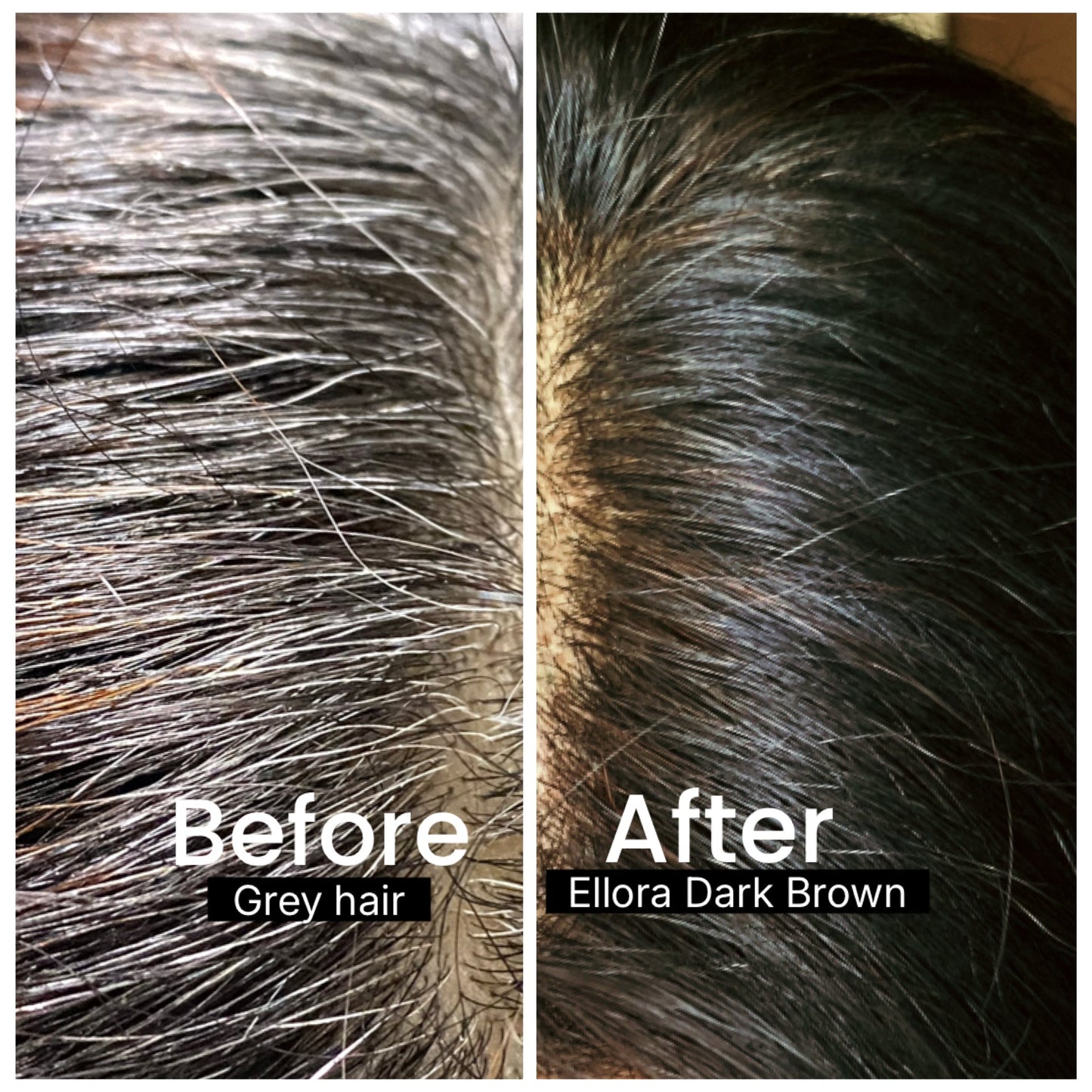 Grey coverage with plant based hair dye natural brown colour- SVA Singapore