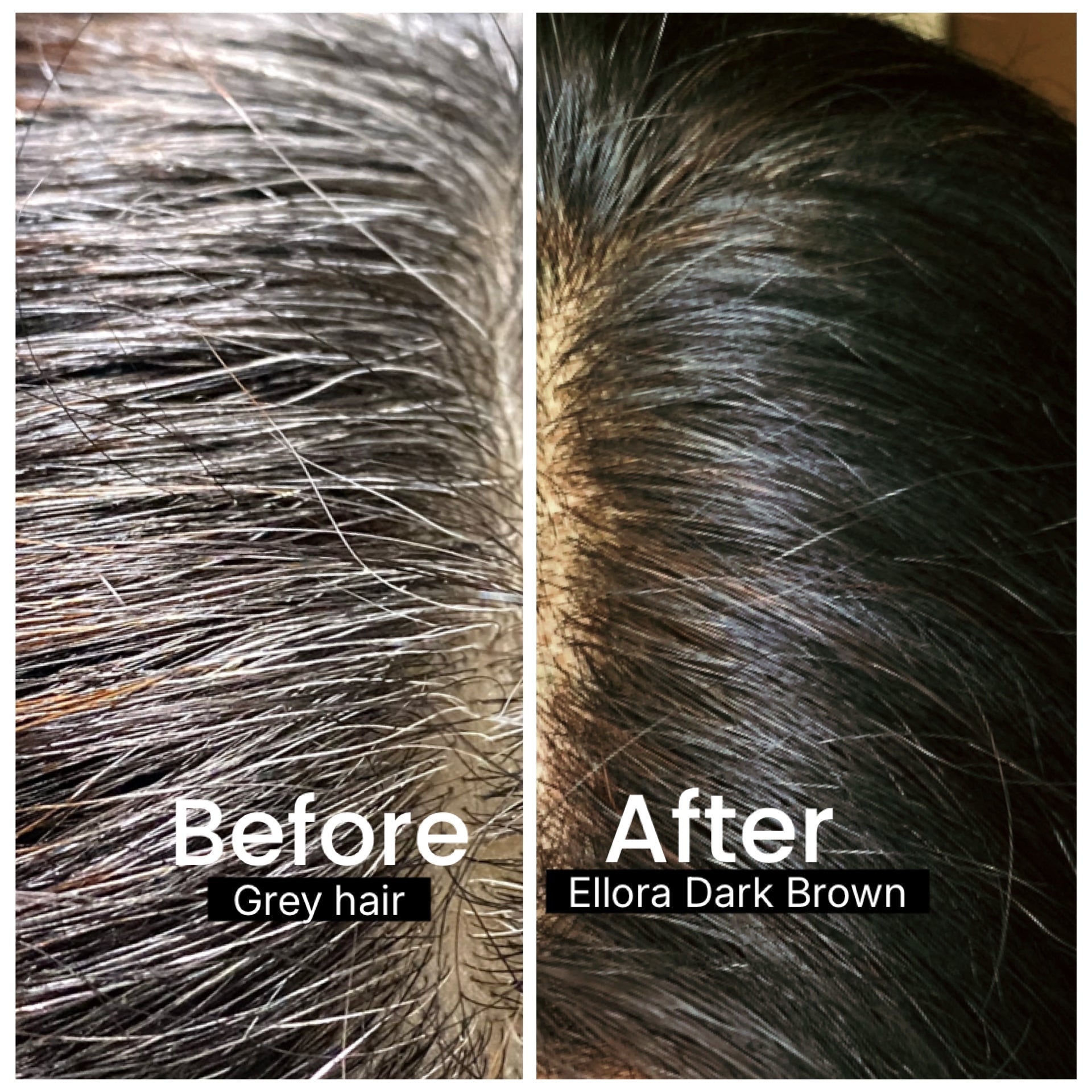 Grey coverage with plant based hair dye natural brown colour- SVA Singapore