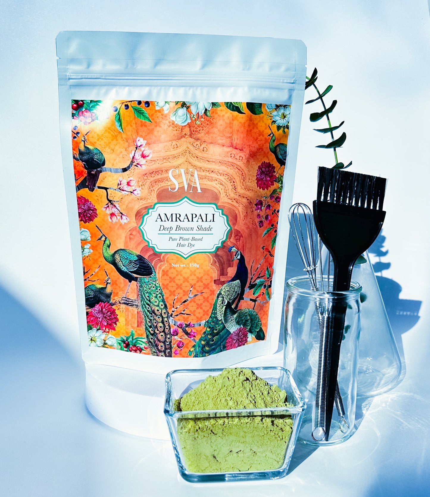 SVA Amrapali deep brown shade plant-based hair dye with no ammonia and no ppd Singapore