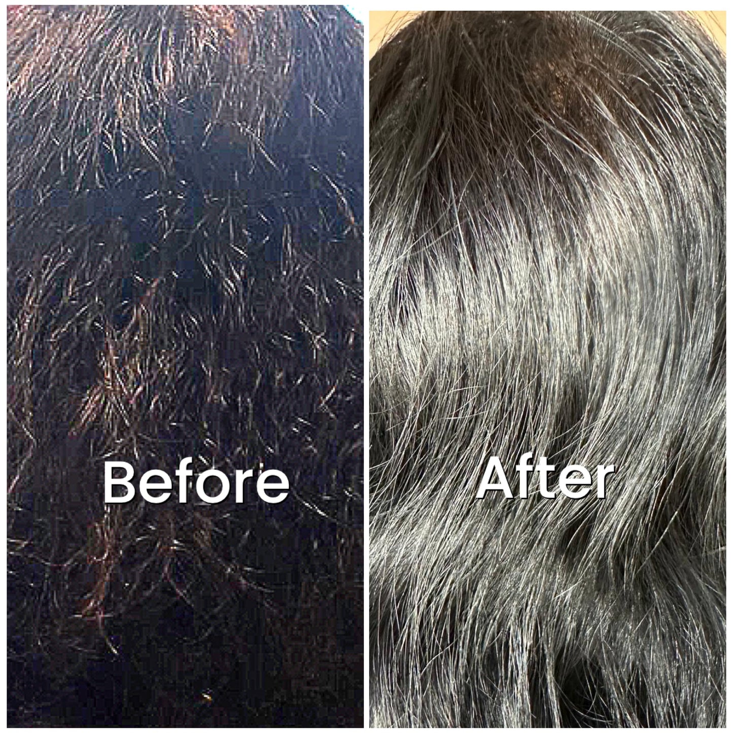 Hair transformation results with SVA 4-week hair upgrade combo using chemical free plant based botanical dyes Singapore
