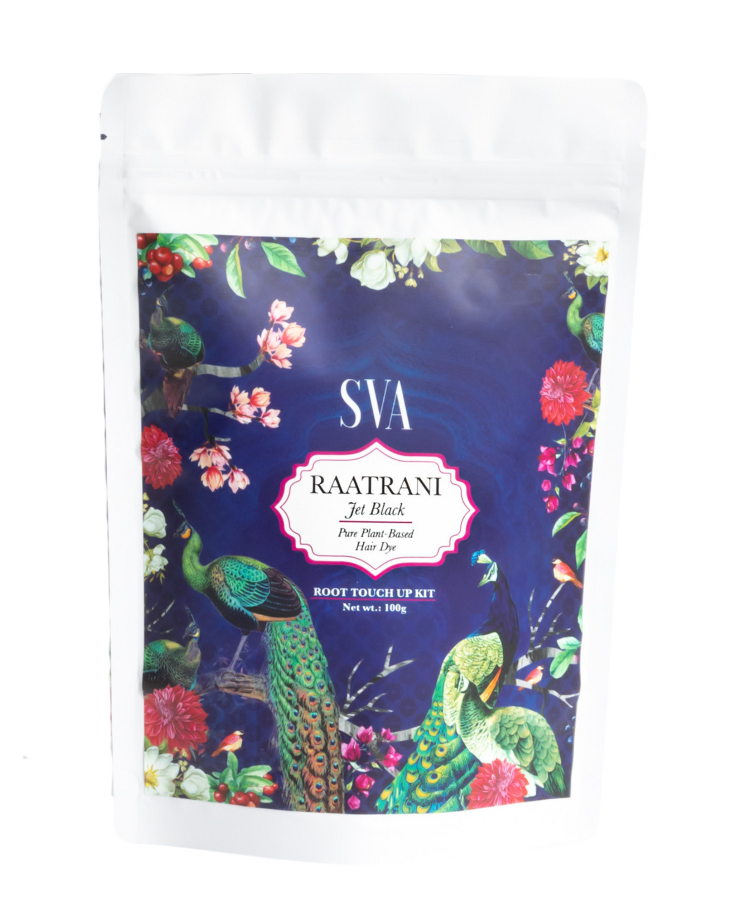 SVA Raatrani jet black hair dye root kit packaging chemical-free Singapore