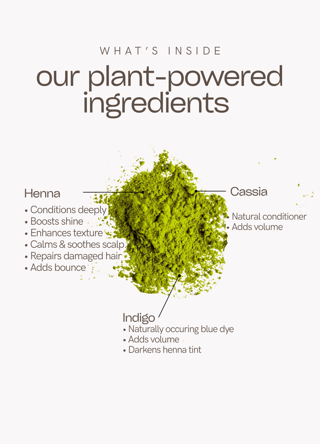 minimal & clean ingredients of plant based hair dye SVA Singapore